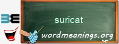 WordMeaning blackboard for suricat